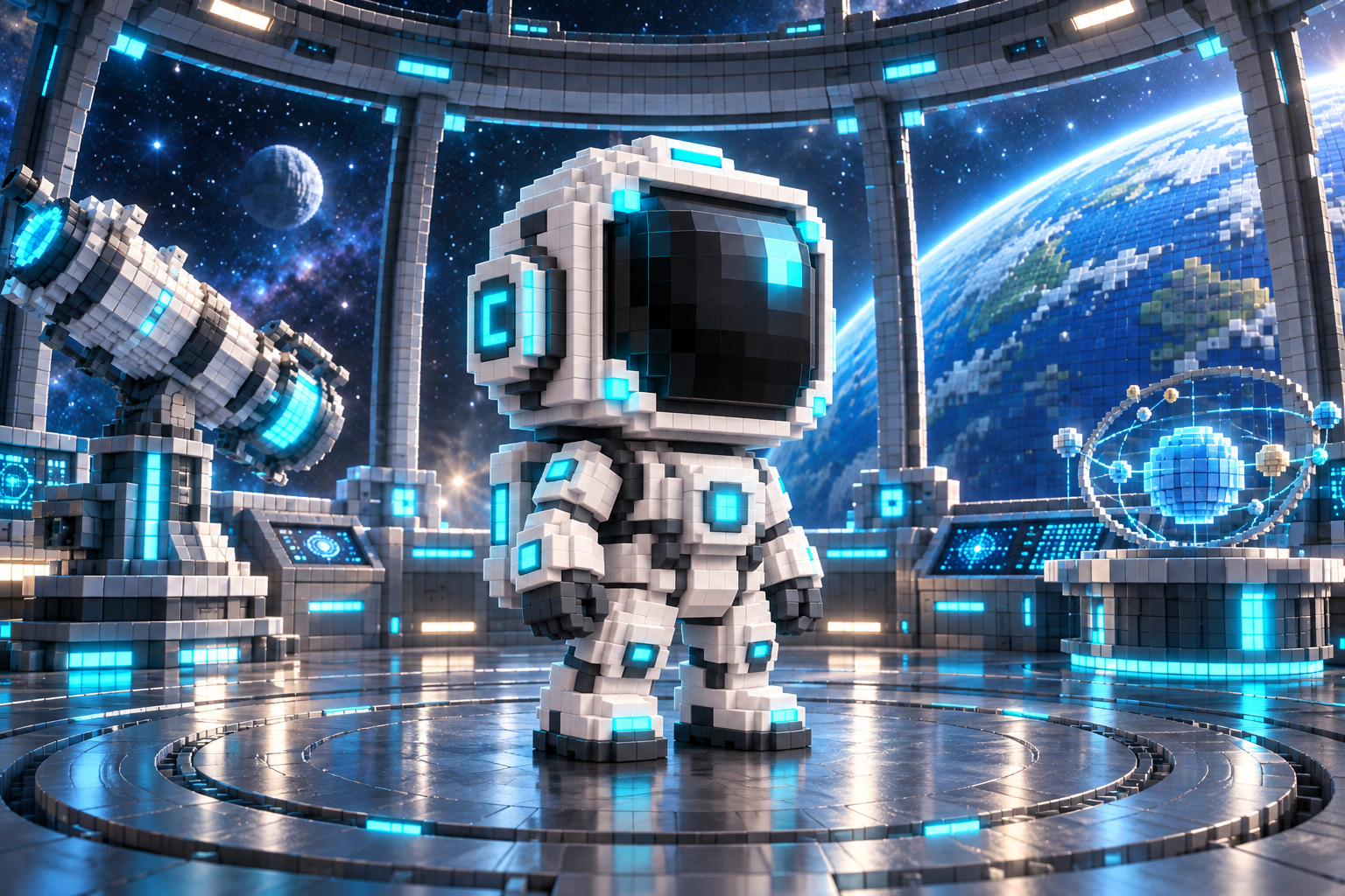 NOVA in at the edge of the stars, a cinematic voxel world